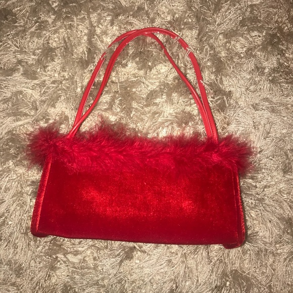 fluffy red bag